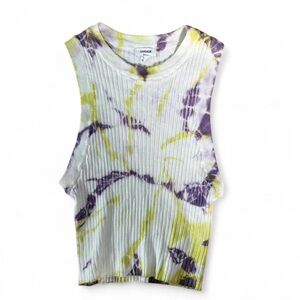 Garage Tie-Dye Ribbed Tank Top - Yellow and Purple